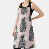 Tropisch grijs en roze anananas naadloos patroon schort (Insitu)