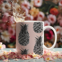 Tropisch grijs en roze anananas naadloos patroon