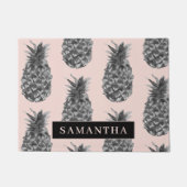 Tropisch grijs en roze anananassap patroon met naa deurmat (Voorkant)
