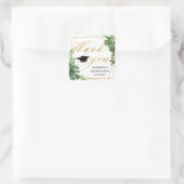 Tropisch groen Afstuderen gouden geometrische guns Vierkante Sticker (Tas)