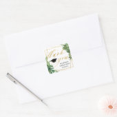 Tropisch groen Afstuderen gouden geometrische guns Vierkante Sticker (Envelop)