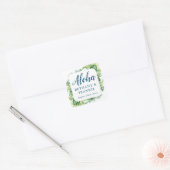 Tropisch groen Aloha Beach bruiloft Dank u Vierkante Sticker (Envelop)
