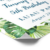 Tropisch groen Aloha Luau Birthday Welcome Sign Poster (Hoek)