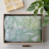 Tropisch groen/aqua glitter palmen tissuepapier (Geschenk)