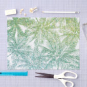 Tropisch groen/aqua glitter palmen tissuepapier (Craft)