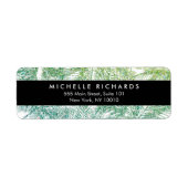 Tropisch groen/Aqua Glitter Palms Etiket (Voorkant)