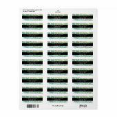 Tropisch groen/Aqua Glitter Palms Etiket (Full Sheet)