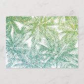 Tropisch groen/Aqua Glitter Palms Gift Kaart (Achterkant)