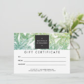 Tropisch groen/Aqua Glitter Palms Gift Kaart (Staand voorkant)