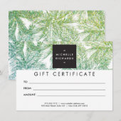 Tropisch groen/Aqua Glitter Palms Gift Kaart (Voorkant / Achterkant)