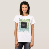 Tropisch groen/Aqua Glitter Palms T-shirt (Voorkant volledig)