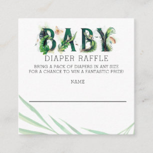 Tropisch groen Baby shower luier Raffle Informatiekaartje