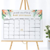 Tropisch Groen Baby shower Vervaldatum Agenda Poster