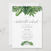 Tropisch groen Bachelorette Weekend Itinerary Kaart (Voorkant)