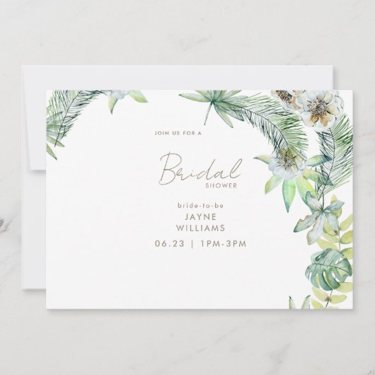 Tropisch groen Beachy Vrijgezellenfeest Kaart (Voorkant)