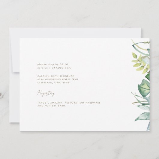 Tropisch groen Beachy Vrijgezellenfeest Kaart (Achterkant)