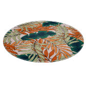 Tropisch groen beige blad, naadloos patroon. snijplank (Hoek)