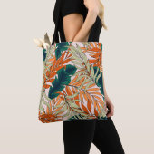Tropisch groen beige blad, naadloos patroon. tote bag (Dichtbij)