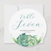 Tropisch groen bestemming bruiloft tafel Kaarten (Achterkant)