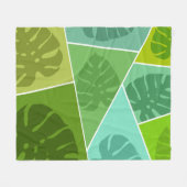 TROPISCH GROEN BLAADPATROON  FLEECE DEKEN (Voorkant (Horizontaal))