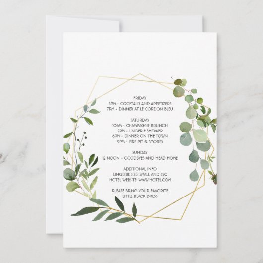 Tropisch groen blad bachelorette kaart (Achterkant)