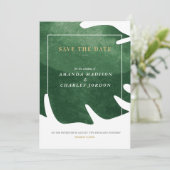 Tropisch groen blad Bewaar de datum Kaart (Staand voorkant)