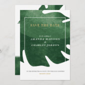 Tropisch groen blad Bewaar de datum Kaart (Voorkant / Achterkant)