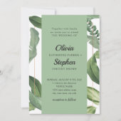 Tropisch groen blad. Botanische elegante bruiloft Kaart (Voorkant)