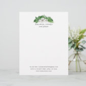 Tropisch groen blad briefhoofd (Staand voorkant)