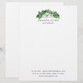 Tropisch groen blad briefhoofd (Voorkant / Achterkant)