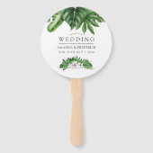 Tropisch groen blad Bruiloft cadeautje Handwaaier (Voorkant)
