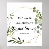 Tropisch groen blad bruiloft feestelijke welkom poster (Voorkant)