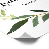 Tropisch groen blad bruiloft welkom bord poster (Hoek)