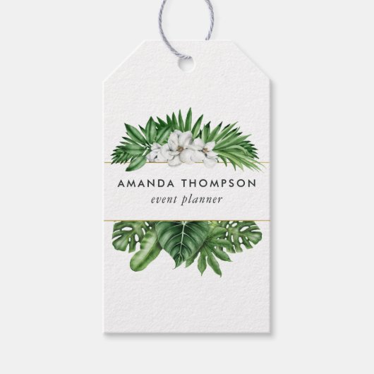 Tropisch groen blad cadeaulabel (Voorkant)