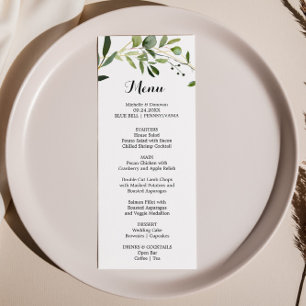 Tropisch groen blad diner menu Kaart