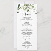 Tropisch groen blad diner menu Kaart (Voorkant)