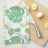 Tropisch groen blad gevlekt theedoek (Quarter Fold)