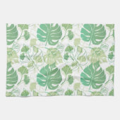 Tropisch groen blad gevlekt theedoek (Horizontaal)