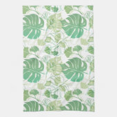 Tropisch groen blad gevlekt theedoek (Verticaal)