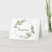 Tropisch groen blad Maid of Honor Dank u Bedankkaart (Voorkant)