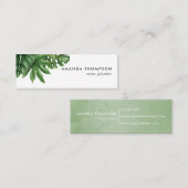 Tropisch groen blad mini visitekaartje (Voorkant / Achterkant)