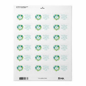 Tropisch groen blad Monogram Adres Etiket (Full Sheet)