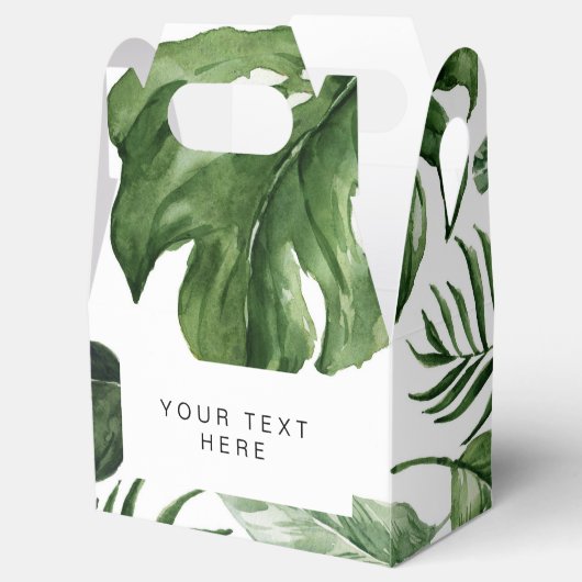 Tropisch groen blad Party Favor dozen Bedankdoosjes (Geopend)