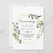 Tropisch groen blad Quinceañera Verjaardagsfeest Kaart (Voorkant)