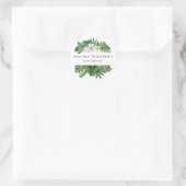 Tropisch groen blad ronde sticker (Tas)