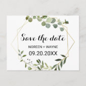 Tropisch groen blad Sla de datum Kaart (Voorkant)