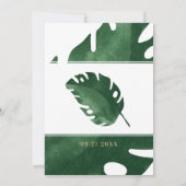 Tropisch groen blad Sla de datum op Kaart (Achterkant)