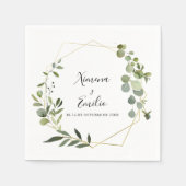 Tropisch groen blad Spaans bruiloft servet (Voorkant)