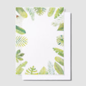Tropisch groen blad  vellum uitnodigingen (Offset)