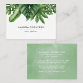 Tropisch groen blad visitekaartje (Voorkant / Achterkant)